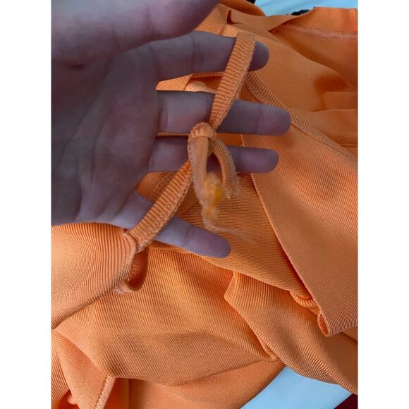 House of CB Clemence Maxi Orange Bandage Dress Womens Large - Picture 14 of 16
